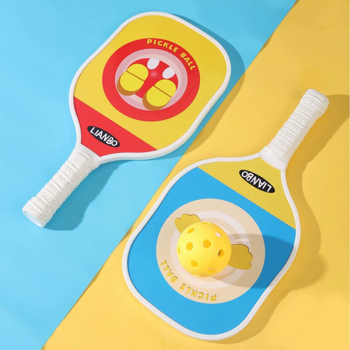 Набор для пиклбола Lianbo: ракетка для пиклбола, комбинированный тренировочный комплект для помещений и улицы, для детей и взрослых, бадминтон.