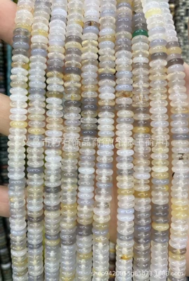 Zərgərlik ara hissələri, Round Beads Loose Beads Semi-Finished - natural-gray-and-white-agate-26mm