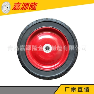 10寸橡胶实心轮 免充气载重大工业轮静音手推工具车脚轮