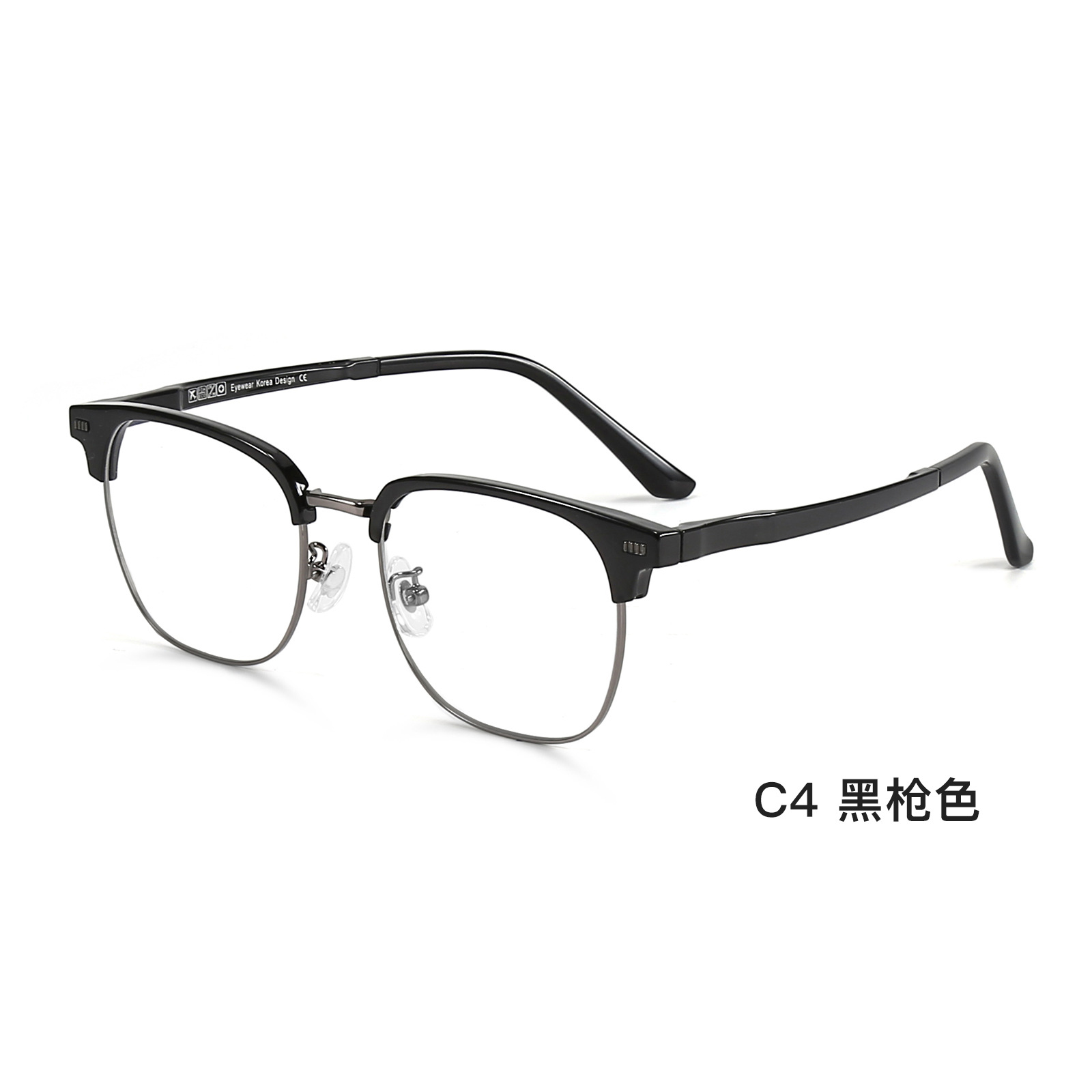 Monturas de gafas informales para negocios al por mayor, monturas de gafas grises transparentes y ligeras, monturas retro con frente curvo, monturas de gafas modernas para hombre.