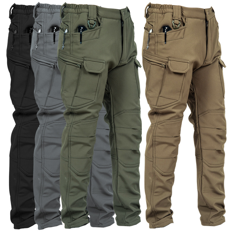 IX7 outdoor assault pants men's soft shell tactical pants fleece warm casual overalls fleece-lined thick hiking pants IX7 outdoor assault pants men's soft shell tactical pants fleece warm casual overalls fleece-lined thick hiking pants