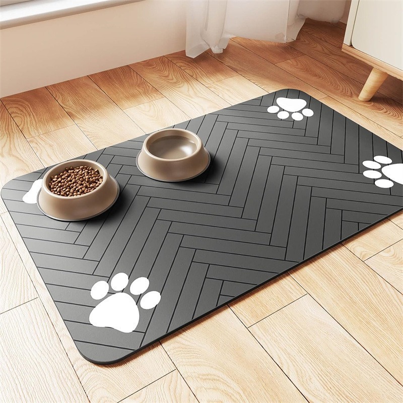 Alimentos para perros y gatos, almohadilla de barro de algas, almohadilla de alimentación a prueba de salpicaduras y humedad, absorción de agua, secado rápido, lavado y espesado