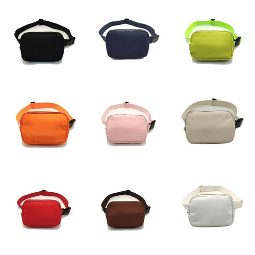 Cross-border new lulu same style waist bag nylon waterproof chest bag outdoor sports running mobile phone bag versatile crossbody for men and women