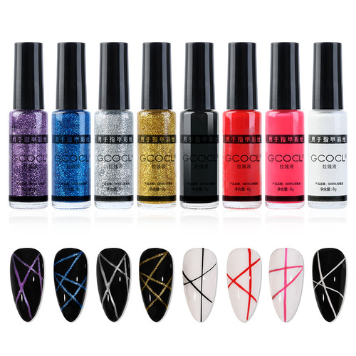 Manicure nail polish string pen 3D glitter sequin painting flower string dot flower pen nail polish painting pen wholesale