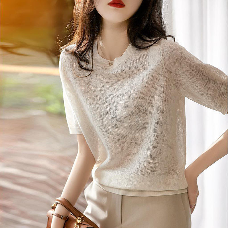 French Tailstock Picking up Women's High-end Brand Discount Original Order Withdrawal Cabinet Design Sense Small Short-sleeved T-shirt Top