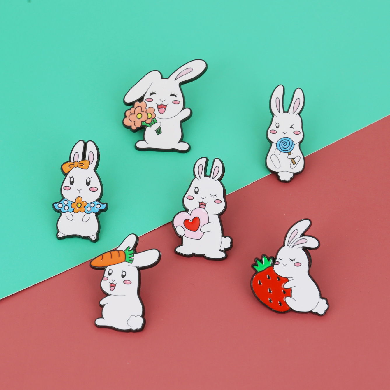 Cute Rabbit Alloy Plating Brooches display picture 7