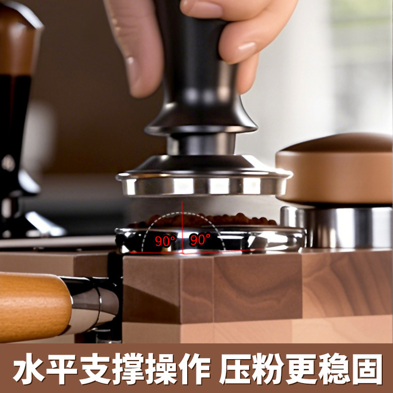 胡桃木恒力圧粉ハンマーイタリア式弾力コーヒー圧粉器バランスセット充填51/53/58mm|undefined