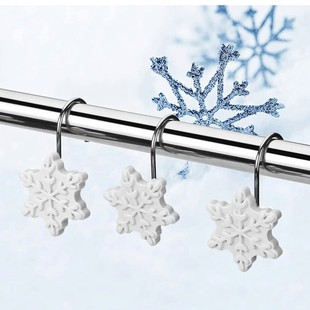 12Pcs Cross-Border E-Commerce Temu Xiyin Amazon Best-Selling Christmas Decorative Shower Curtain Hooks