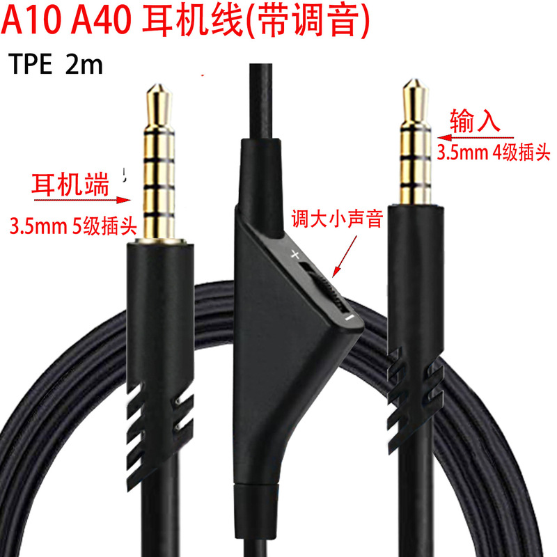 Factory wholesale applicable Logitech ASTROA10A40TRA30A50 headset cable Ps4 audio cable
