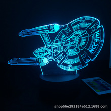 跨境专供星际迷航3D小夜灯七彩触摸遥控智能变色led台灯家居装饰