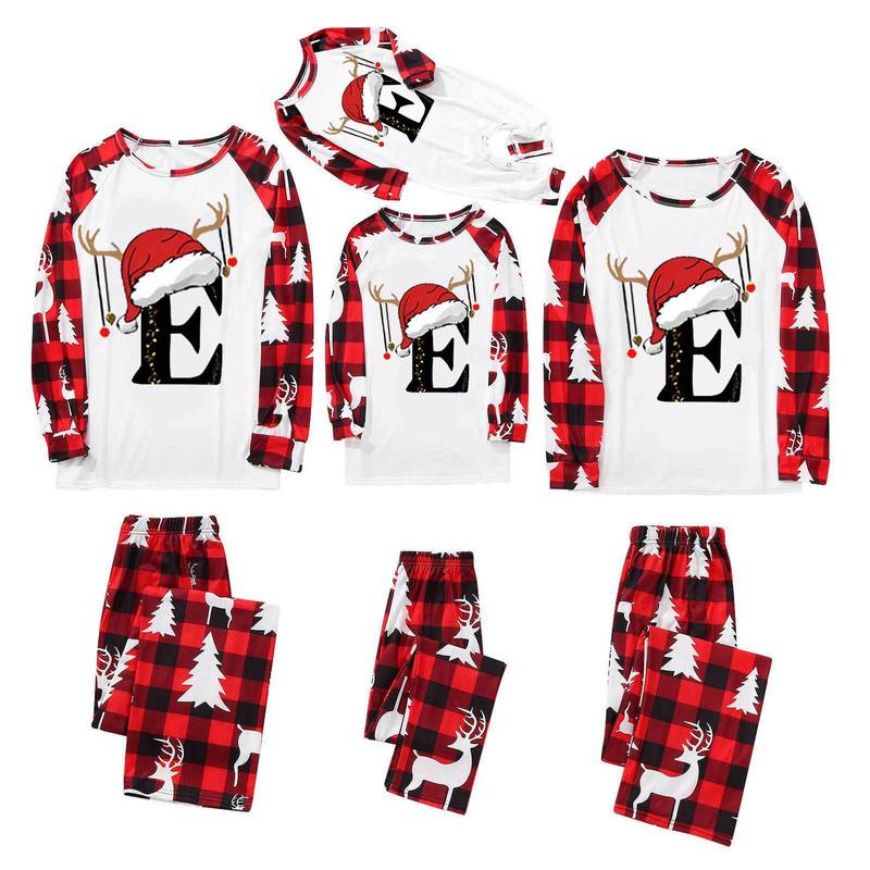 天銘の服の新型クリスマスの親子のパジャマのセットのプリントの家庭服のアマゾンの欧米のクリスマスの長袖|undefined