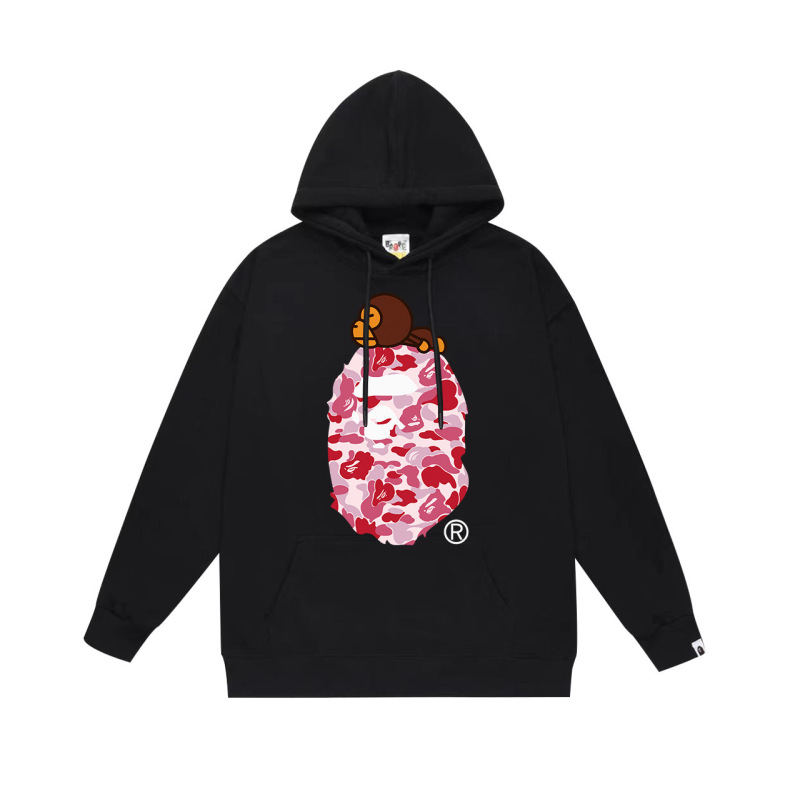 BAPE猿人头潮牌单面印花连帽卫衣秋冬新款嘻哈潮流男女同款|undefined
