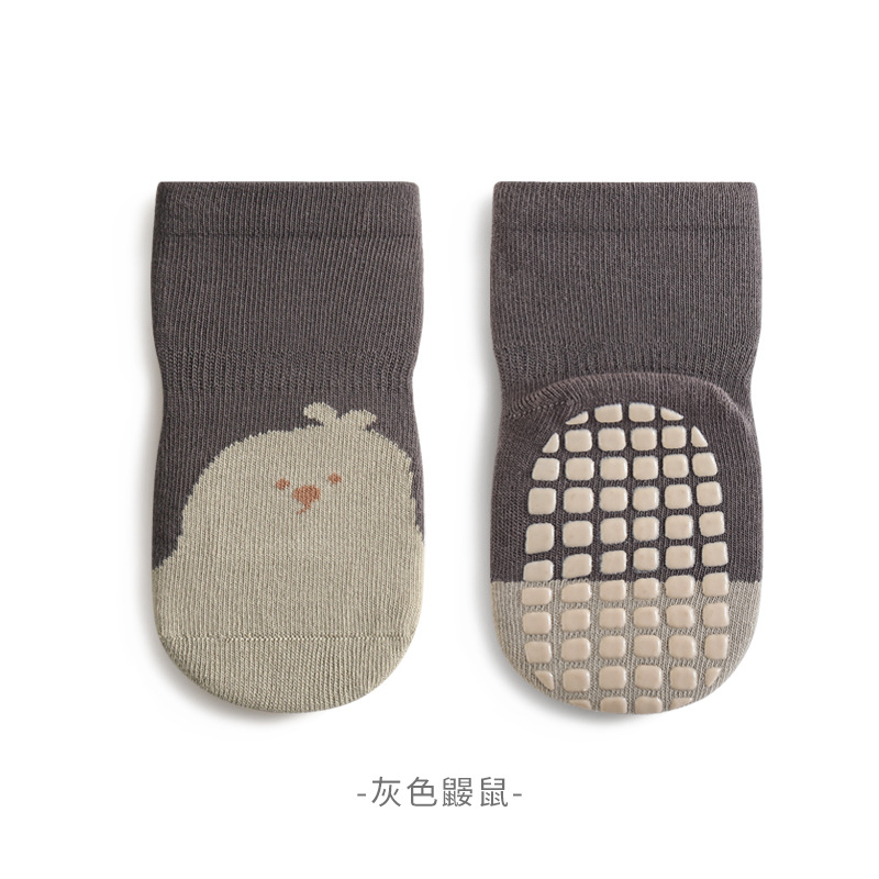 2024 primavera nuevo calcetines de piso de bebé otoño sin hueso indoor antideslizante dispensador de pegamento medias para bebés