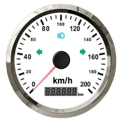 automobile instrument – Speedometer Gps Speedometer Odometer - white-dial-stainless-steel-bezel-200kmh