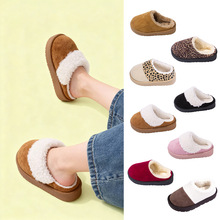 冬天新款保暖儿童棉拖鞋休闲麂皮绒套脚男童小童女童棉鞋批发