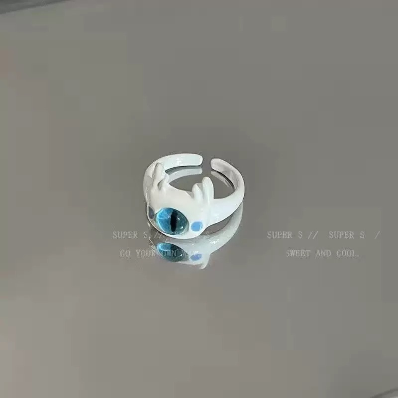 小怪兽鬼马精灵童趣可爱独眼怪兽戒指女个性小众设计独特开口指环|undefined