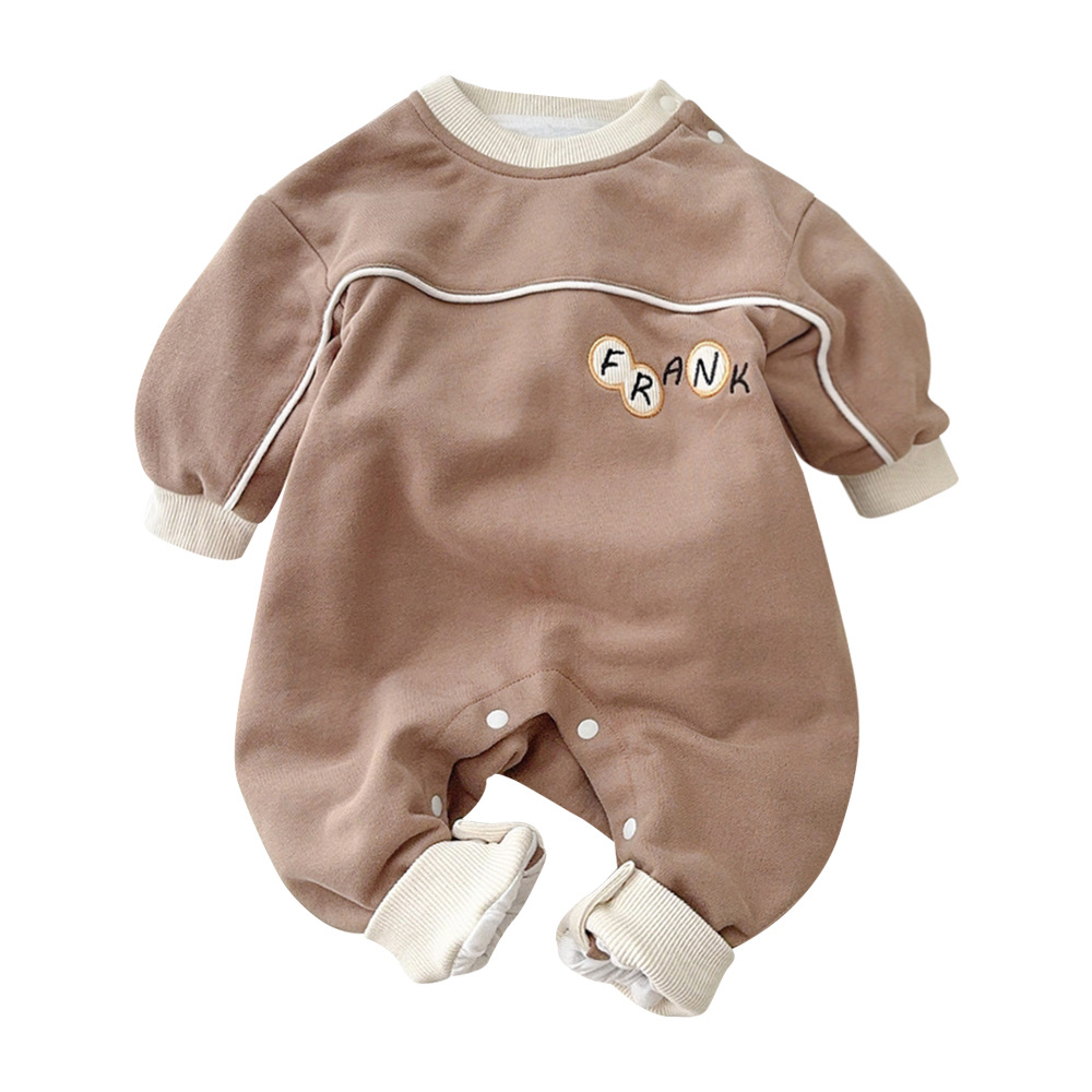 Bebé primavera y otoño manga larga estilo deportivo coreano mameluco de algodón para bebé 0-18 meses traje de escalada para recién nacidos