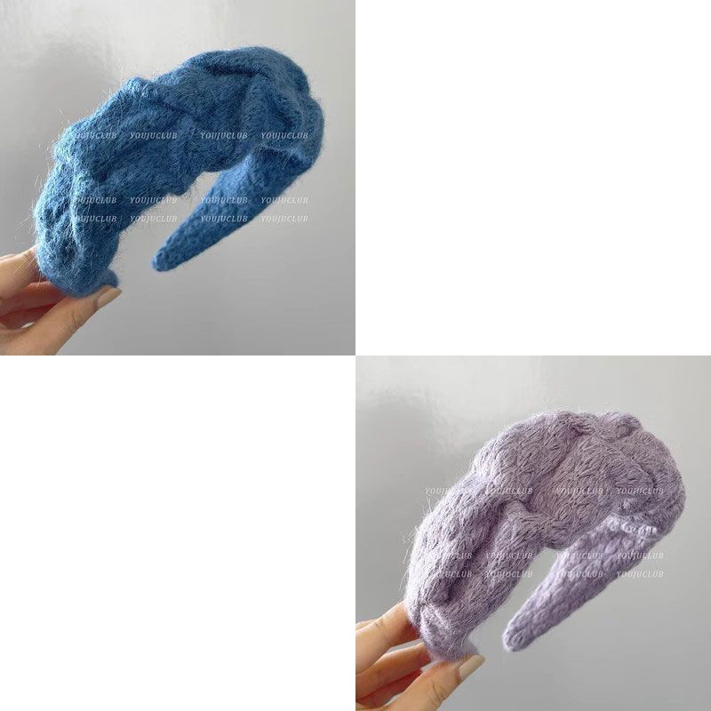 Hong Kong style retro headband-blue + taro purple