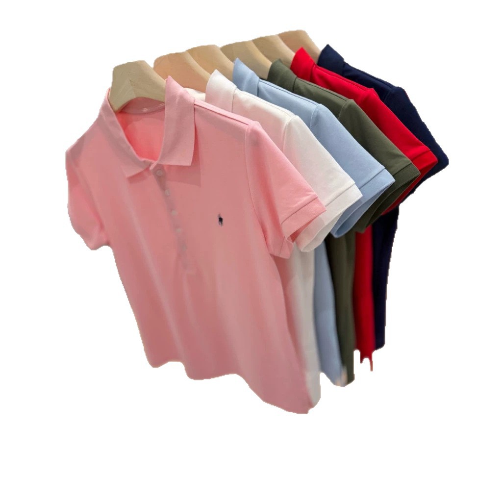 High-Quality Rl Ralph Lauren Five-Button Short-Sleeve Embroidered Regular-Fit Waist-Cinching Polo Shirt Versatile for Commuting and Casual Wear T-Shirt