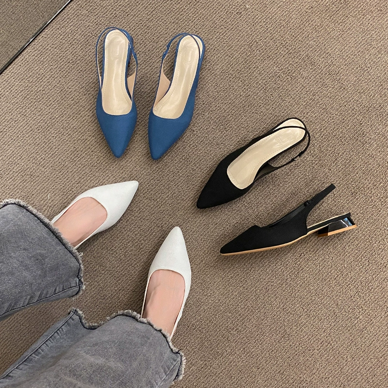 35-42 размер женские туфли больших размеров, женские туфли на высоком каблуке, босоножки на шпильке с закрытым носком французском темпераменте, однослойные туфли на среднем каблуке