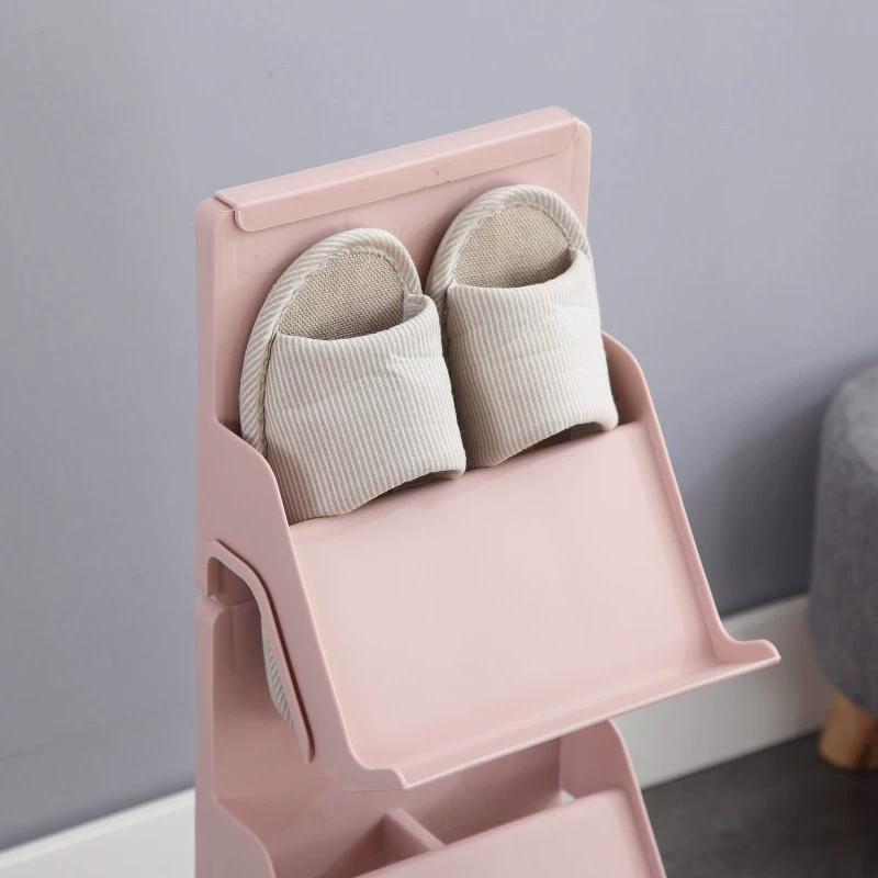 Stackable plastic shoe rack, modular 3‑tier 25×18.5×22 cm, space‑saving under‑table/door storage