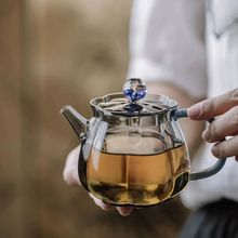 现货手工耐高温梅花玻璃过滤泡茶壶迷你功夫茶具高硼硅茶水分离