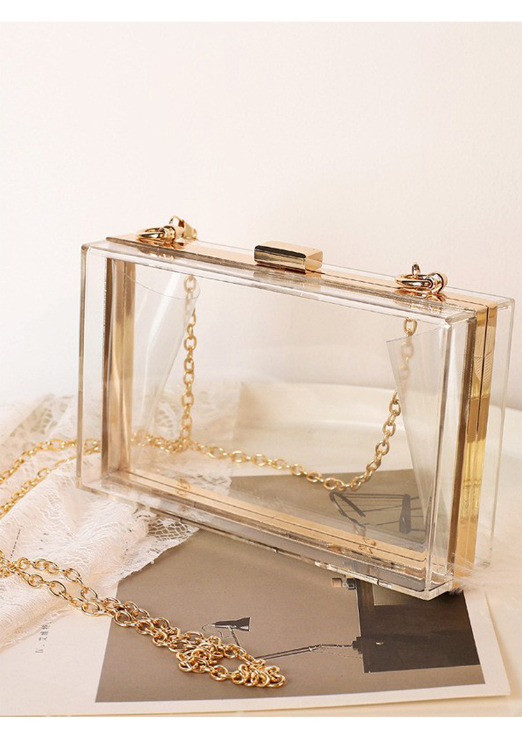 300g Weight Lock clasp Closure Type Single Shoulder Strap Strap Type Shoulder Bag Bags Type Casual, Daily Occasion Arylic Transparent Evening Bags