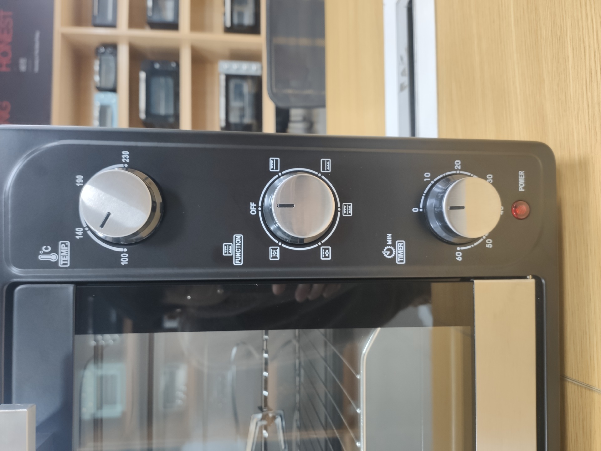 55L horno de comercio exterior pantalla de maquinaria doméstica de gran capacidad multifuncional horno de convección visual fábrica a granel SKD