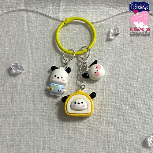 Card ring 751 Sanrio cartoon style creative cute personalized gift key chain school bag pendant key chain