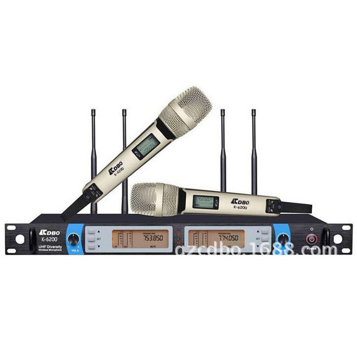 K-6200一拖二高端真分集无线话筒专业演出 KTV麦克风超远距离接收