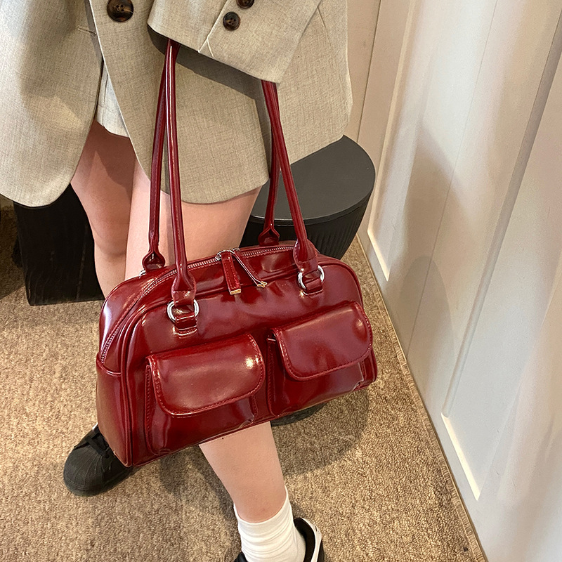 Niche Underarm Bag For Women 2024 New Retro Large Capacity Handbag Shoulder Bag High-End Commuter Bowling Bag