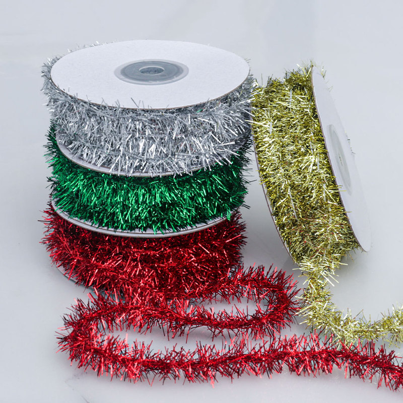 Cross-border Christmas Festival Decoration Metal Ribbon Strip Handmade DIY Silk Wool Festival Decoration Ribbon Supplies Cross-border Christmas Festival Decoration Metal Ribbon Strip Handmade DIY Silk Wool Festival Decoration Ribbon Supplies