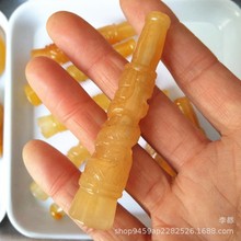 天然黄龙玉龙纹烟嘴烟具 精雕盘龙玉石过滤型烟嘴烟杆