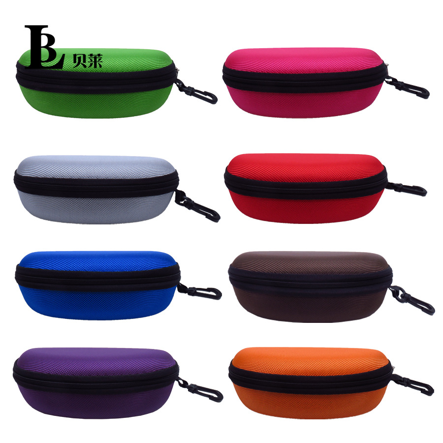 Estuche para gafas de sol deportivas, venta al por mayor, estuche para espejo de almacenamiento con cremallera, estuche para gafas de sol antipresión de tela EVA Oxford, estuche para ciclismo