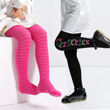 外贸儿童连裤袜清仓修身女童底裤袜春秋冬彩色提花个性舞蹈棉裤袜