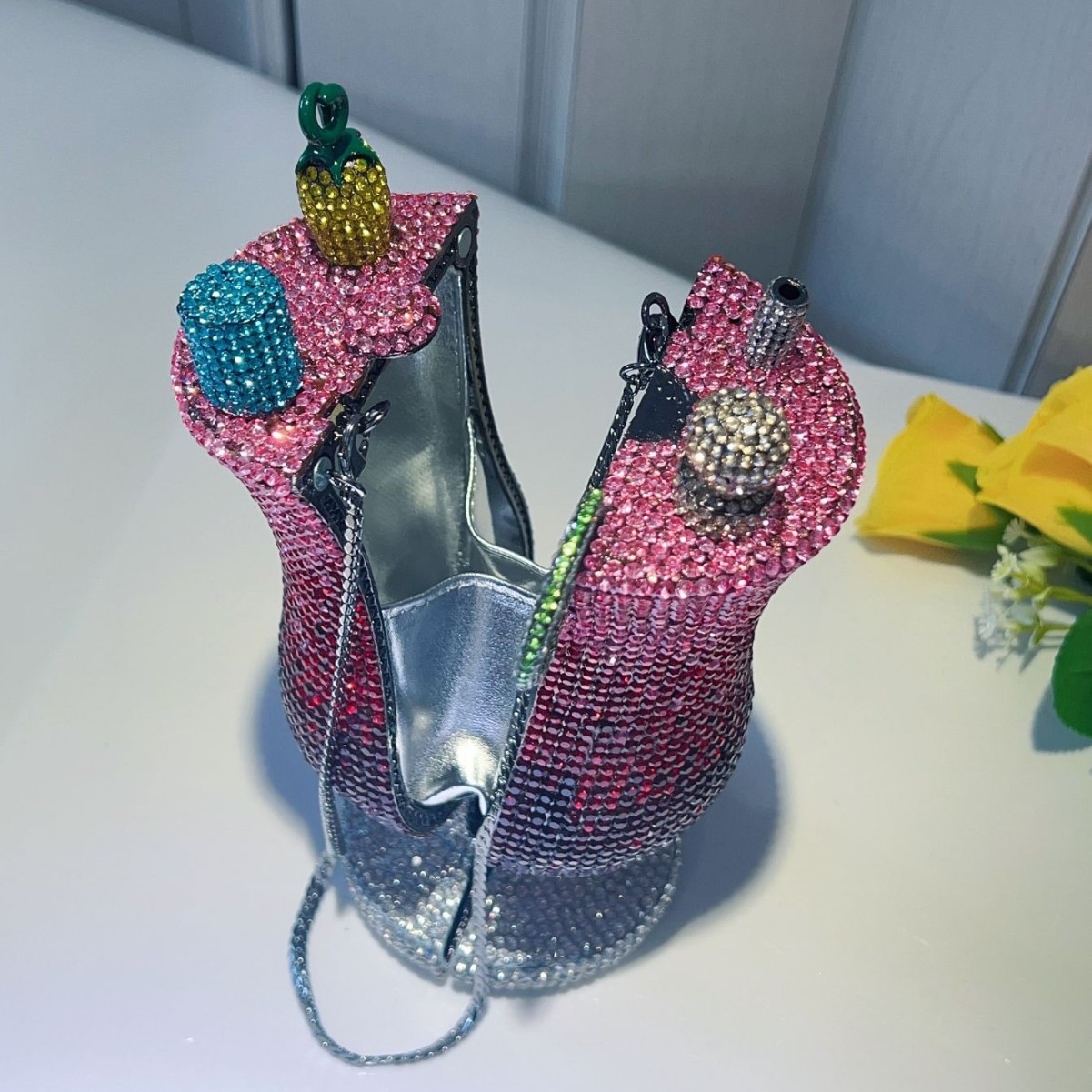 Clutch bag taza de cóctel estilo bolsas de cena europeas y americanas fiesta de boda anual diamantes bolsas de mano de mujer