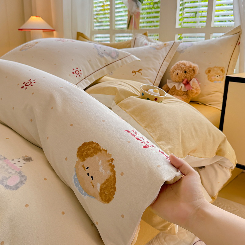 100% Xinjiang cotton, Grade A, thickened and brushed single duvet cover, pure cotton, warm, available in single and double sizes, with a floral pattern