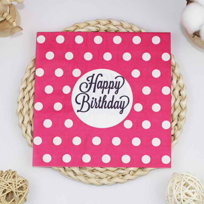 Nuevos productos, nuevas servilletas impresas, restaurantes de hoteles, decoraciones de fiestas de cumpleaños, toallas de papel, pañuelos cuadrados desechables en la sala de estar del hogar