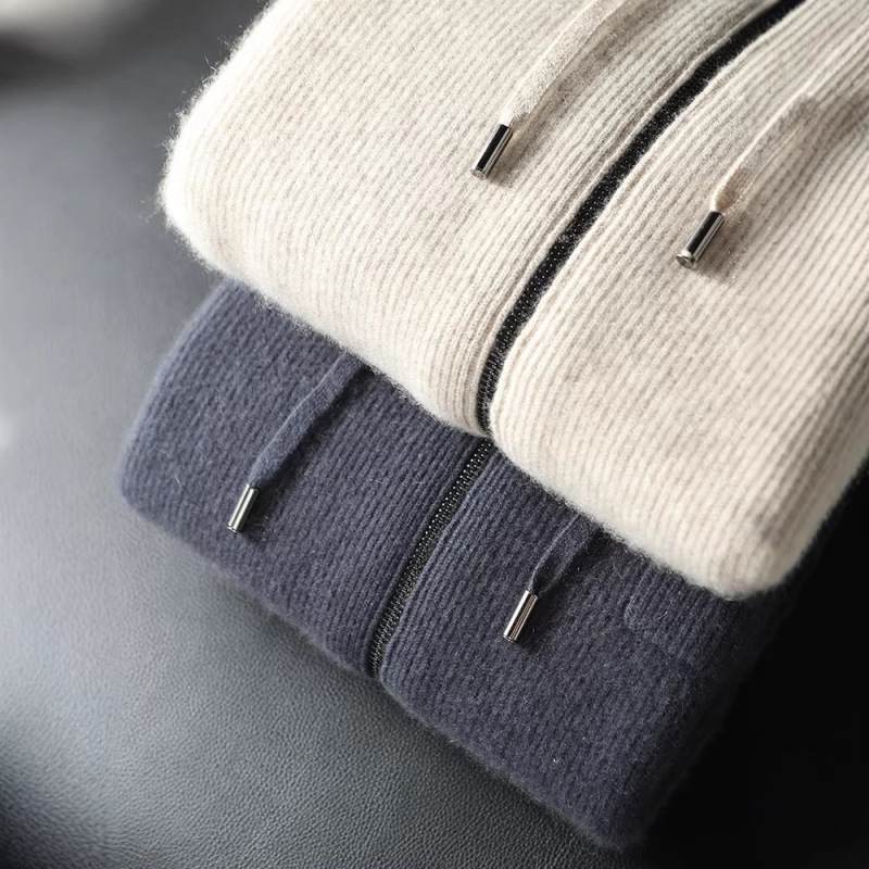 Autumn and Winter New Style 00% Pure Cashmere Suit Hoodie Casual Pants Two-Piece Set Knitted Light Luxury Outerwear Men's Warm Knitwear Autumn and Winter New Style 00% Pure Cashmere Suit Hoodie Casual Pants Two-Piece Set Knitted Light Luxury Outerwear Men's Warm Knitwear