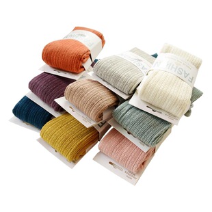 Autumn and winter thickened knitted twist vertical strip pantyhose foot nine points flat vertical strip bottoming pants wholesale cotton