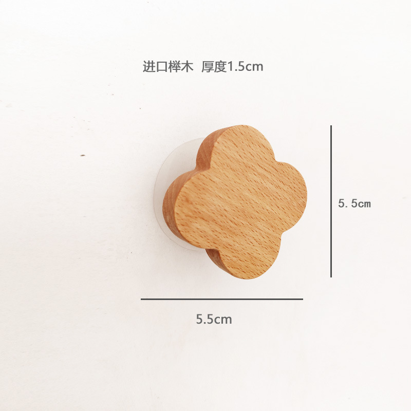 Gancho de ropa-haya 4 hojas de hierba