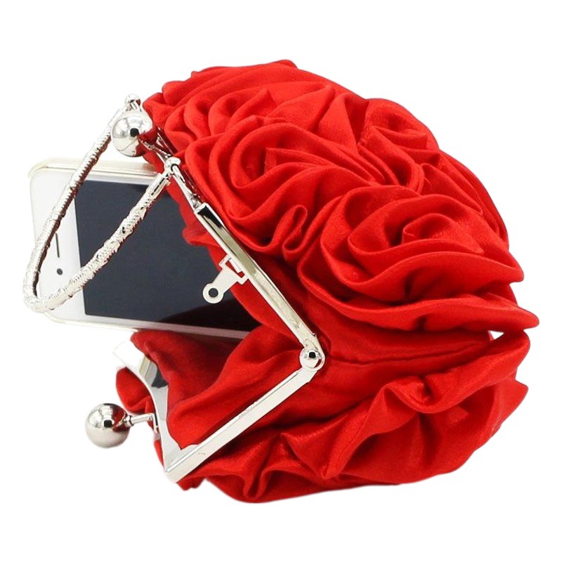 Nueva dulce dama de mano Rosa flor Bolsa De noche bolsa de la novia bolsa de dama de honor chica bolsa de mano bolso crossbody