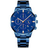 Fashionable trend steel belt, blue calendar, quartz watches, men's watch