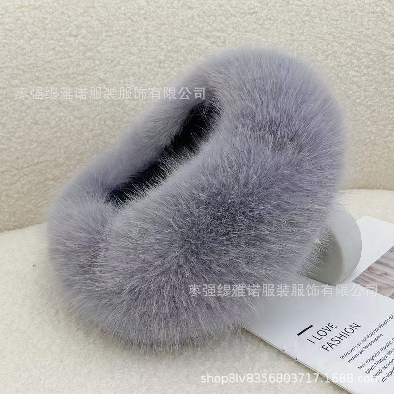 跨境秋冬毛毛空顶帽发饰圈加厚仿狐狸毛帽圈保暖假毛发带帽子女|undefined