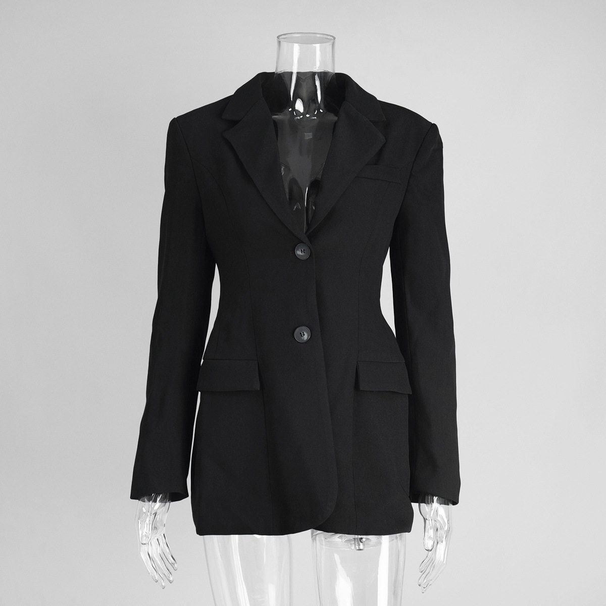 Cross-Border Slim Fit Dames V-hals, Taille-accentuerend, Slimming High-End Ins Commuter Blazer Jas voor Dames_voghion.com