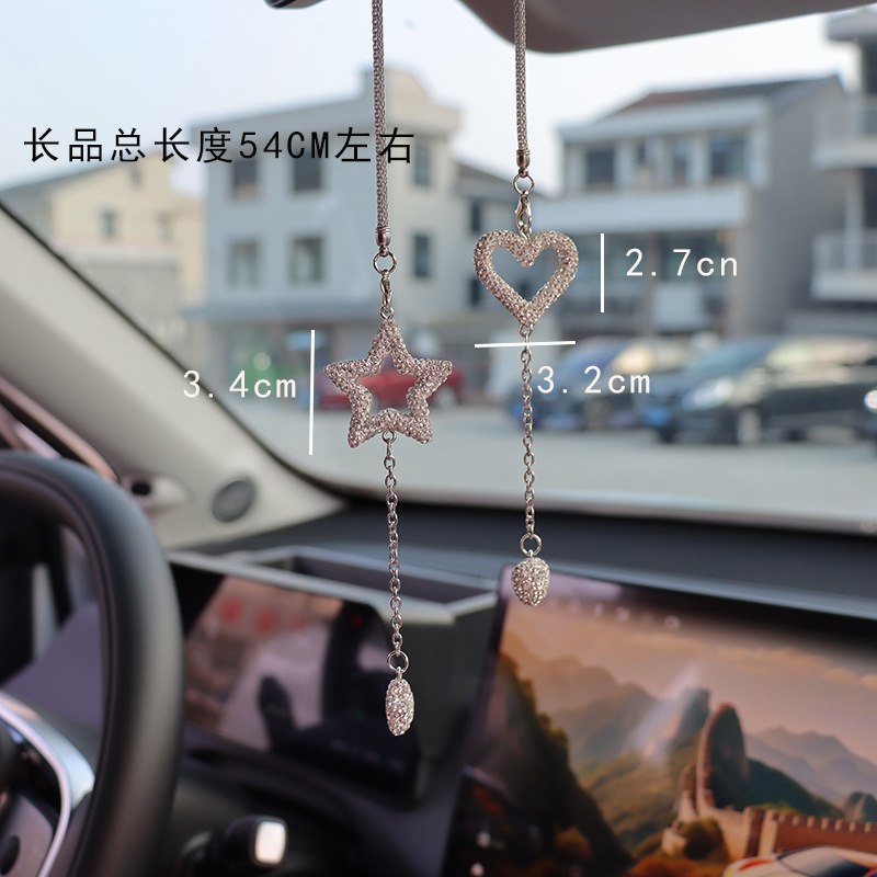 Car Rearview Mirror Pendant, Ceramic Crystal Pendant, Decorative Rhinestone Pendant, Car Crystal Interior Hanging Ornament
