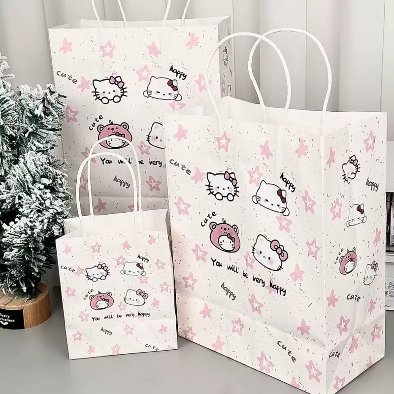 漫画スプラッシュインク猫ギフトバッグ子供の日かわいいハンドバッグインスタイル収納袋誕生日包装紙袋|undefined