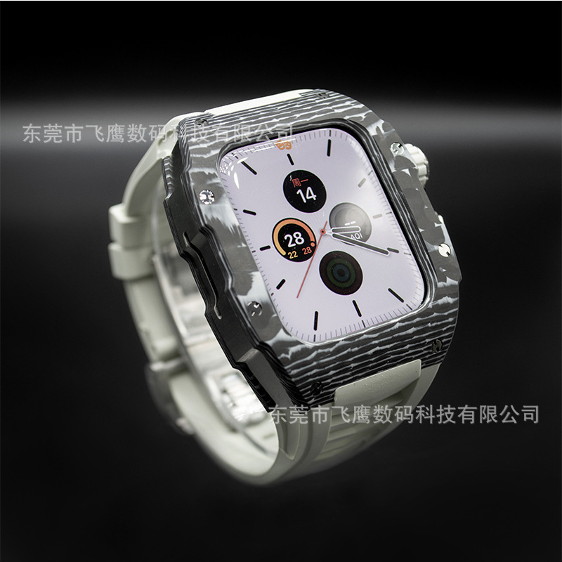 适用苹果手表改装壳iwatch表带碳纤维保护壳Apple watchS89保护套