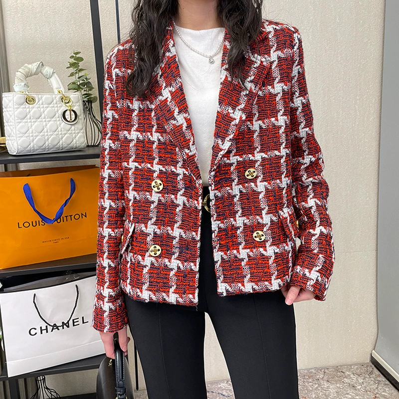 Демисезонное короткое шерстяное пальто, жакет, костюм, в стиле Chanel, для подростков