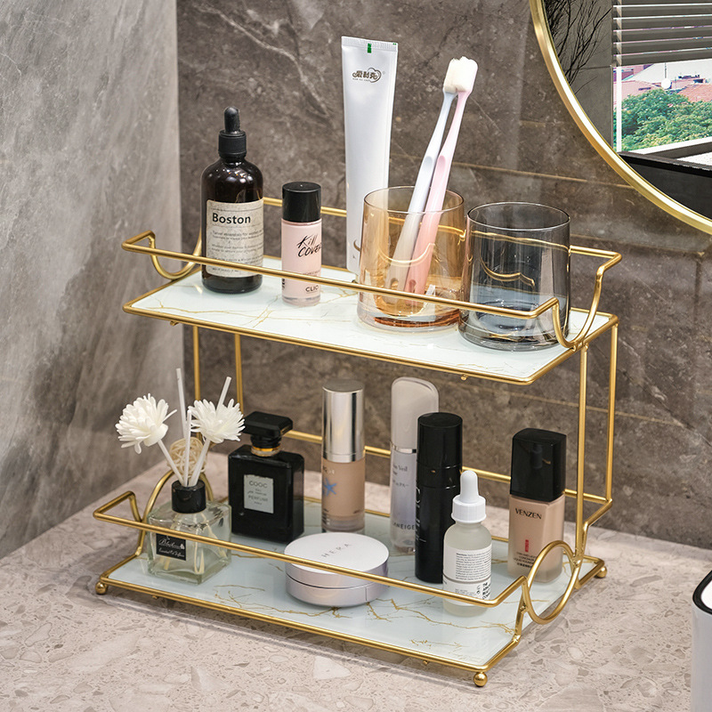 Light luxury bathroom rack free punch co...